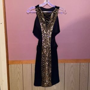 Navy Blue and Gold Dress